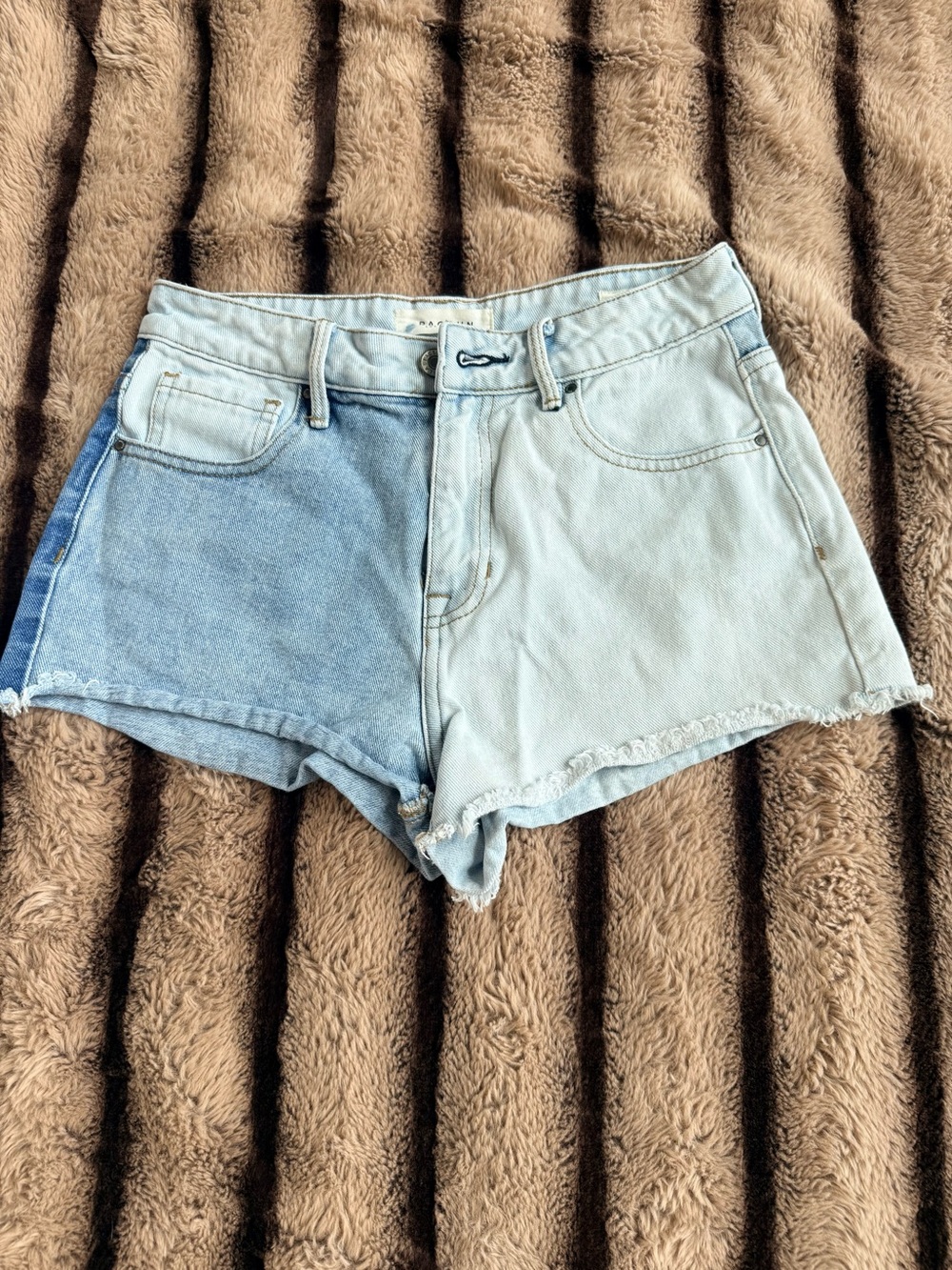 PacSun Two-Tone Light & Medium Blue Denim Shorts